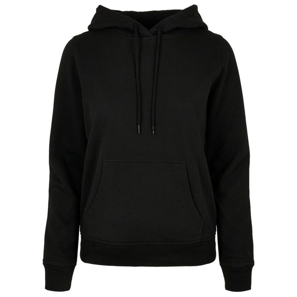 Build Your Brand Womens/Ladies Basic Hoodie / Black